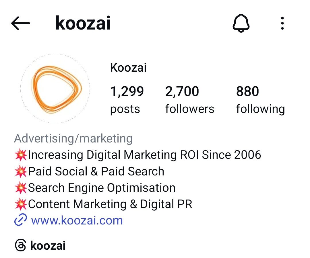 Koozai Instagram Mobile